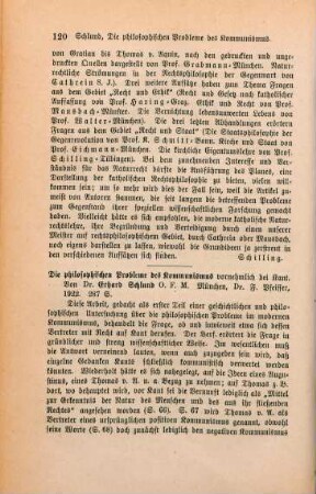 120-121 [Rezension] Schlund, Erhard, Die philosophischen Probleme des Kommunismus
