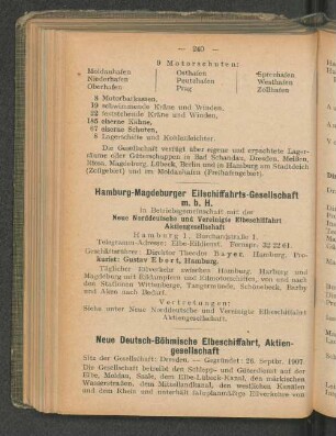 Neue Deutsch-Böhmische elbeschiffahrt, Aktiengesellschaft