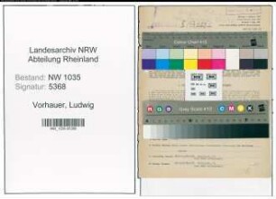 Entnazifizierung Ludwig Vorhauer , geb. 09.03.1896 (Kaufmaennischer Angestellter)