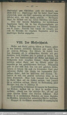 VIII. Der Messerschmied