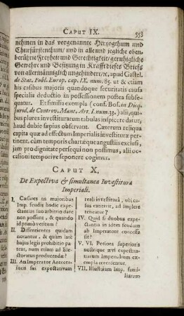 Caput X. De Expectiva & simultanea Investitura Imperiali.