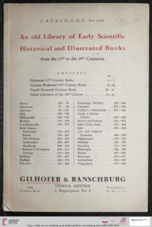 Nr. 260: Katalog: A library of early scientific, historical and illustrated books from the 15th to the 19th centuries