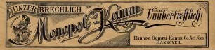 HANNOV: GUMMI-KAMM-Co. Act.-Ges. - MONOPOL-KAMM