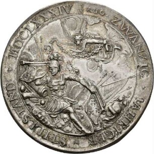 Medaille von Christoph Jakob Leherr auf den Regensburger Waffenstillstand, 1684