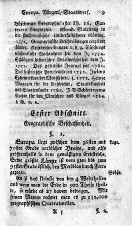 Erster Abschnitt. Geographische Beschaffenheit