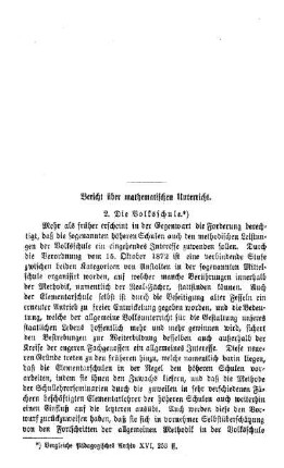 Bericht über mathematischen Unterricht