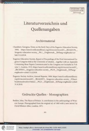 Literaturverzeichnis und Quellenangaben
