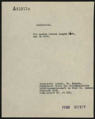 Wir machen keinen langen Mist,