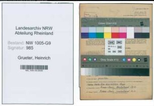 Entnazifizierung Heinrich Grueter , geb. 25.02.1906 (Baufuehrer)