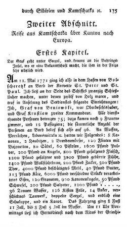 Zweiter Abschnitt - Reise aus Kamtschatka über Kanton nach Europa