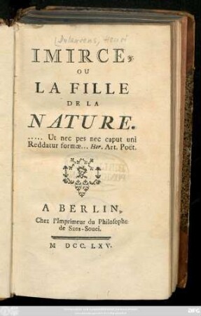 Imirce Ou La Fille De La Nature