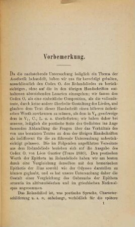 Der Gebrauch der Epitheta ornantia im altfranzösischen Rolandsliede (Oxforder Text)