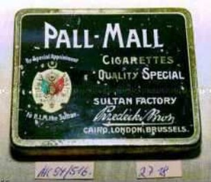 Blechdose für 20 Stück "PALL-MALL CIGARETTES QUALITY SPECIAL"