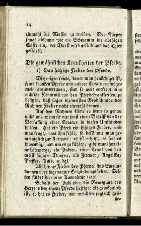 Die gewöhnlichen Krankheiten der Pferde.