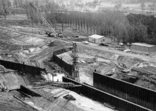 Bau der kleinen Schleuse Hünxe/Wesel-Datteln-Kanal