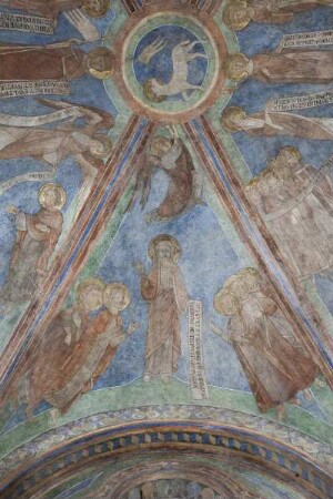 Das neue Jerusalem — Die Huldigung des apokalyptischen Lammes — Christus zwischen fünf Heiligen