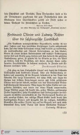 Ferdinand Olivier und Ludwig Richter über die salzburgische Landschaft