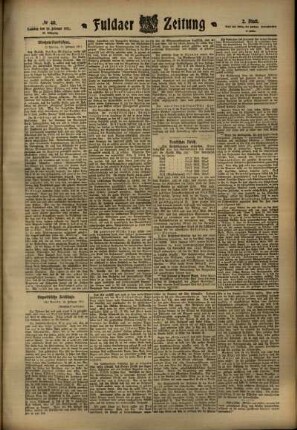 Zweite Ausgabe vom Samstag, den 18. Februar 1911.