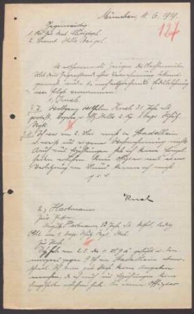Vernehmung des Zeugen August Hartmann, Oberleutnant beim Stab des 1. bayrischen Schützenregiments, über die Erschießung Landauers