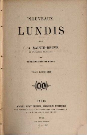 Nouveaux lundis, 2