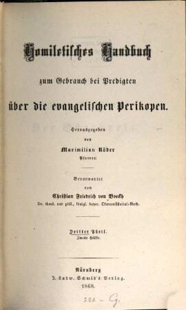 Homiletisches Handbuch zum Gebrauch bei Predigten über die evangelischen Perikopen, 3,2