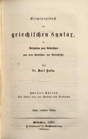 Anleitung zum Uebersetzen aus dem Deutschen ins Griechische, 2,2