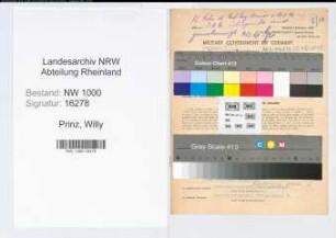 Entnazifizierung Willy Prinz, geb. 07.07.1900 (Ingenieur)