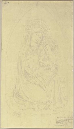 Nach einer Madonnendarstellung von Simone Martini in der Galerie der Akademie zu Siena (?)