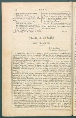 Anales de un paseo. : Día primero.
