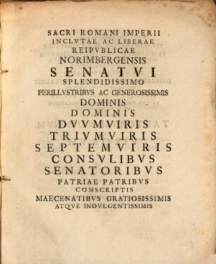 Dissertatio inauguralis De capitibus quibusdam incolatus Norimbergensis : quam auctoritate et permissu magnifici iurisconsultorum ordinis ...