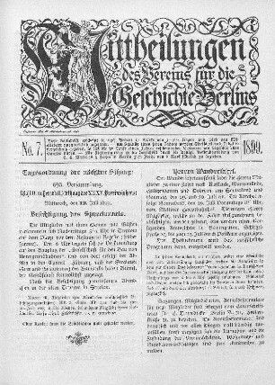 Tagesordnung der nächsten Sitzungen