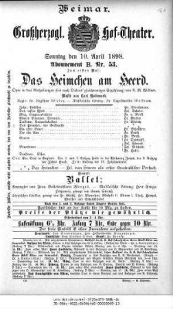 Das Heimchen am Heerd