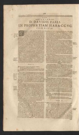 Adversaria. D. Davidis Parei. In Prophetiam Habaccuc
