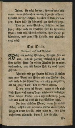 Das Dritte. Antwort auf das Veilchen.