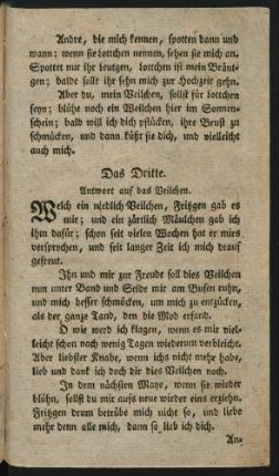 Das Dritte. Antwort auf das Veilchen.