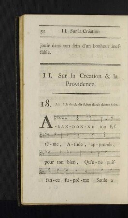 II. Sur la Création & la Providence.