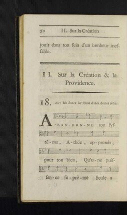 II. Sur la Création & la Providence.
