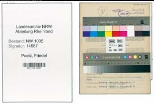 Entnazifizierung Friedel Puetz , geb. 30.07.1917 ()