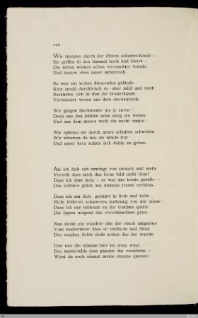 Wir türmten durch der föhren schatten-hände