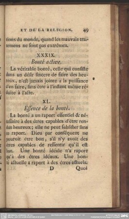 XL. Essence de la bonté