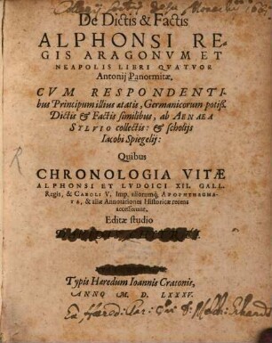 De dictis et factis Alphonsi Regis Aragonum libri IV