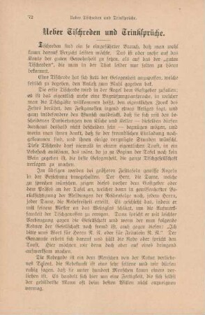 Ueber Tischreden und Trinksprüche