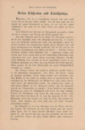 Ueber Tischreden und Trinksprüche