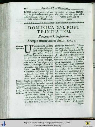 Dominica XVI. post Trinitatem.