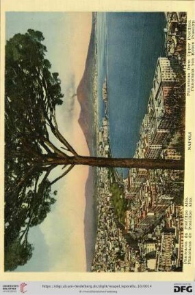 Napoli – Panorama da Posillipo Alto. – Panorama de Posillipo Alto. – Panorama from Upper Posillipo. – Panorama von Hoheu Possilyp.