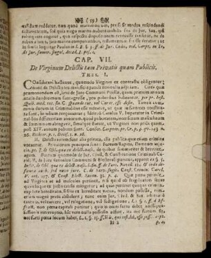 Cap. VII. De Virginum Delictis tam Privatis quam Publicis.