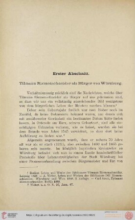 Erster Abschnitt: Tilmann Riemenschneider als Bürger von Würzburg