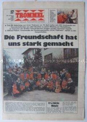 Wochenzeitung der Pionierorganisation "Trommel" u.a. zum Geburtstag von Ernst Thälmann