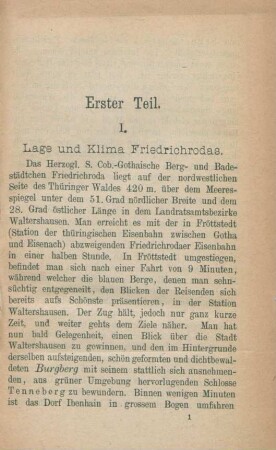 I. Lage und Klima Friedrichrodas