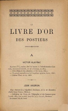 Le livre d'or des Postes